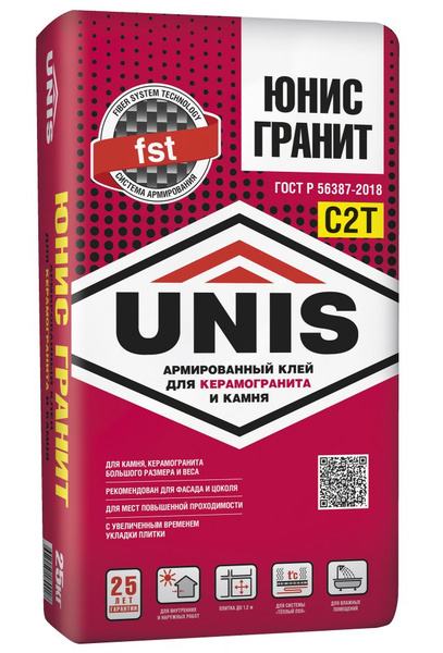Unis Клей плиточный Юнис Гранит, 25 кг